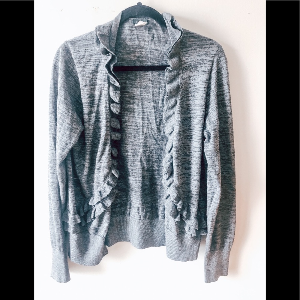 Ruffled grey cardigan